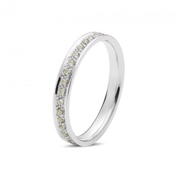 Diwa 14 kt hvidguld Grøn safir alliance ring, fra Nuran
